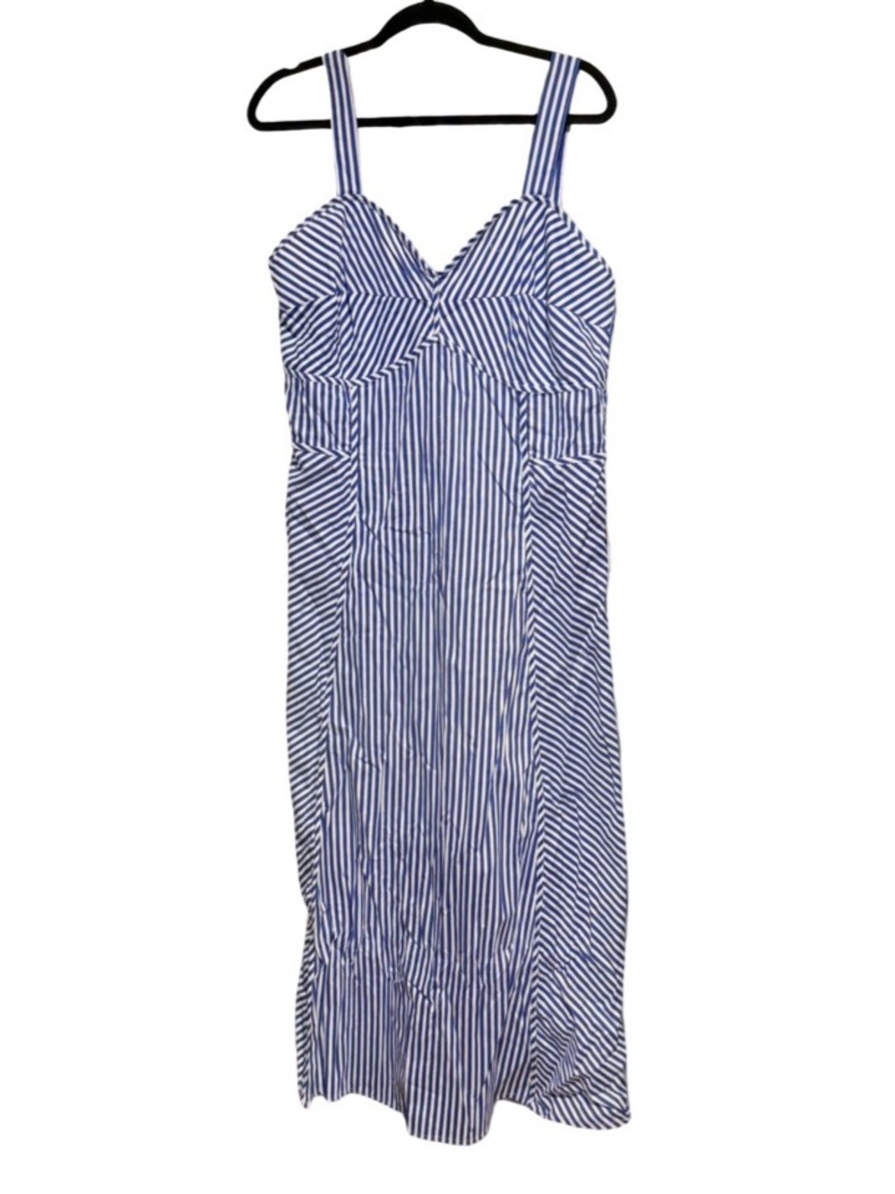 Jessica Simpson Blue and White Striped Midi Dress